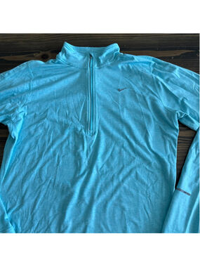 Nike Dri-FIT Quarter Zip Shirt Mens Large Blue Long Sleeve Running Pullover
